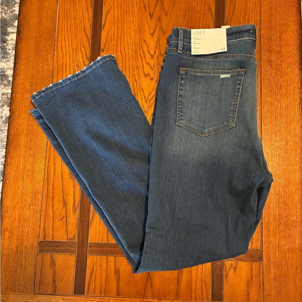 LOFT Women's Dark Blue Boot Cut Jeans